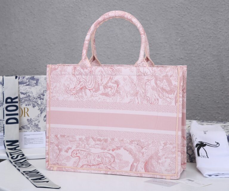 Dior Personalized Large Tote Toile De Jouy Embroidery Pink 42Cm - Image 9