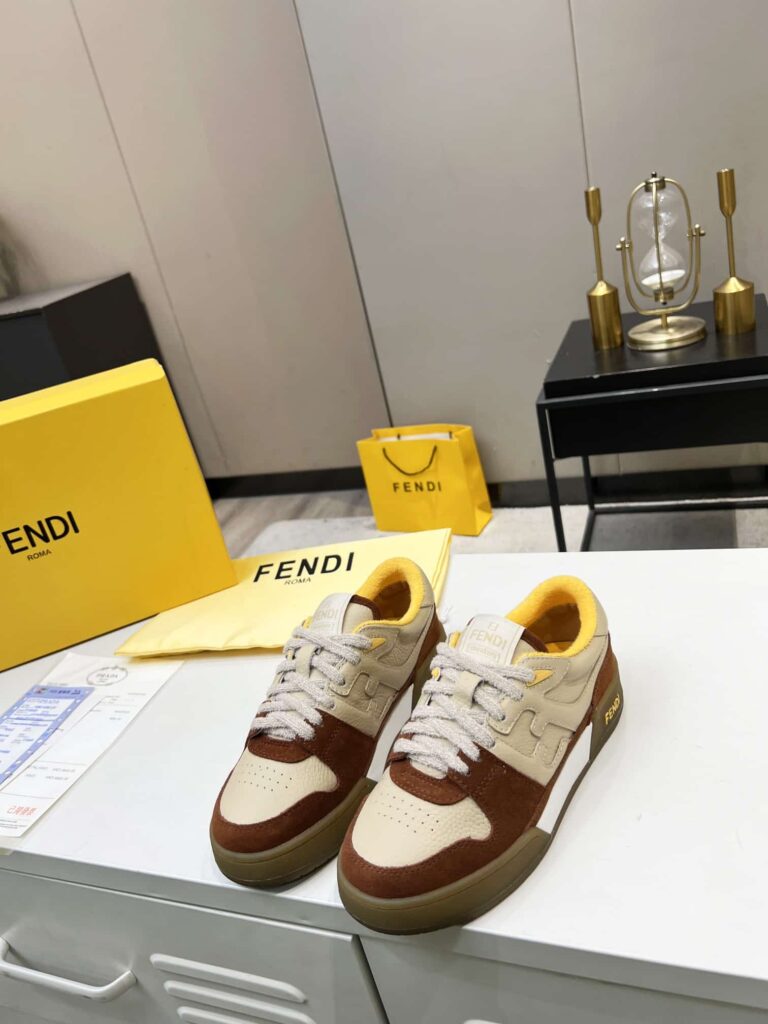 Fendi Match Suede Low-Tops Beige 8E8252Ahh2F1Fhu - Image 8