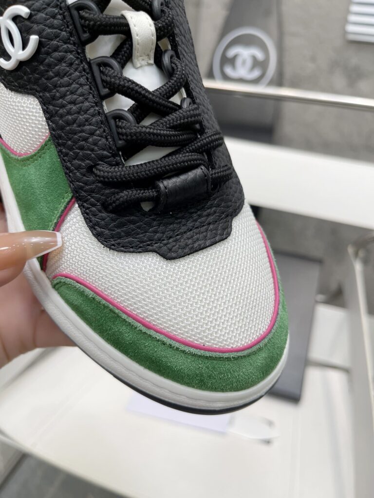 Chanel Trainer Sneakers White And Green G38803 - Image 7