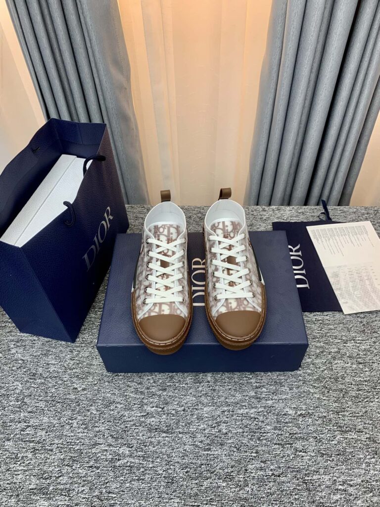 Dior B32 Low Top Coffee Oblique Canvas 3Sn249Zmk H761 - Image 2