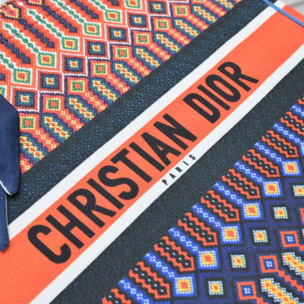 Dior Personalized Large Book Tote Canvas Embroidery Dark Multicolor - Image 9