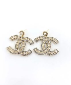 Chanel Cc Gold Earrings