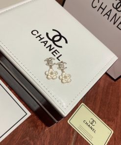 Chanel Flower White Earrings