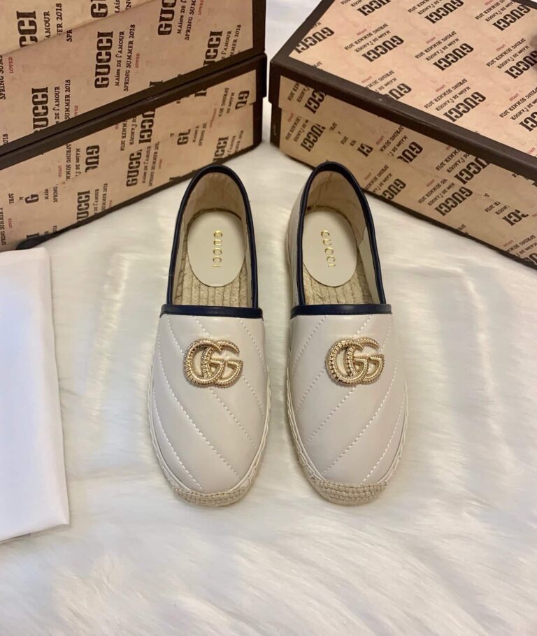 Gucci Women's Leather Espadrille With Double G White 634238 - Image 3