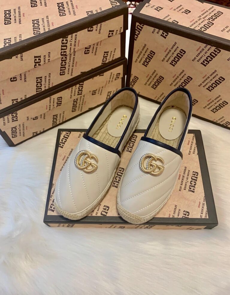 Gucci Women's Leather Espadrille With Double G White 634238 - Image 2