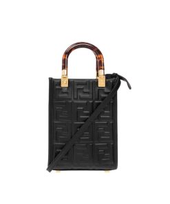 Fendi Mini Sunshine Shopper Black 18Cm 8Bs051Amcif0Kur