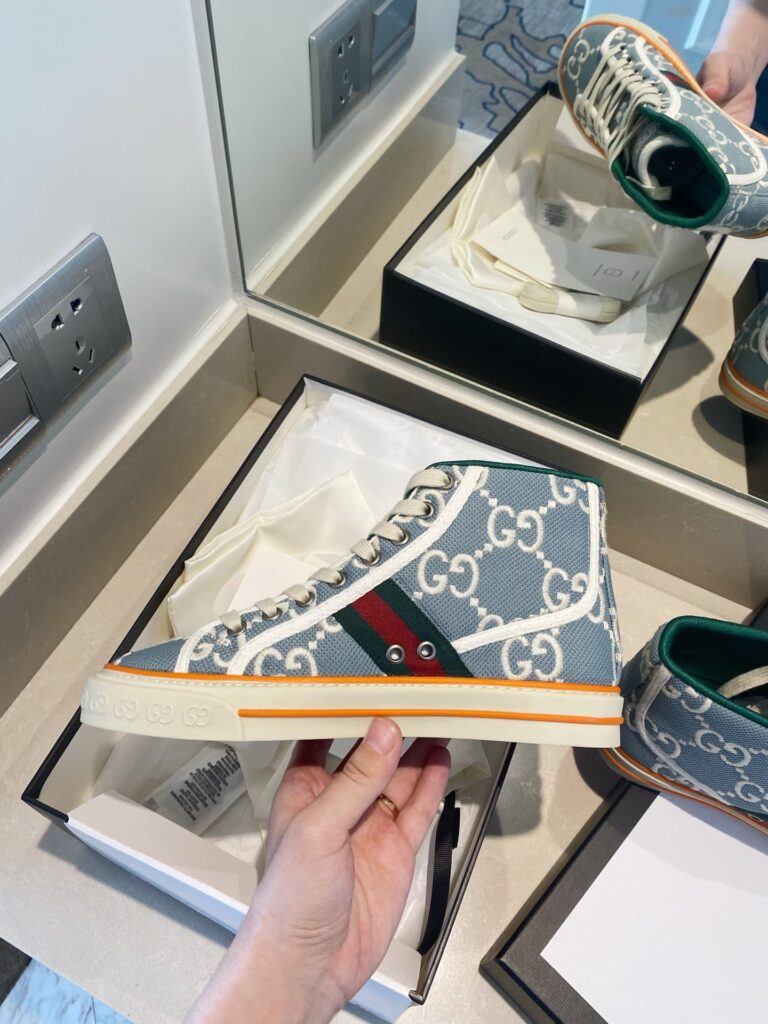 Gucci Tennis 1977 High Top Sneaker Light Blue - Image 8