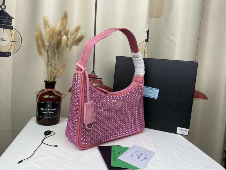 Prada Satin Crystal Mini Re-Edition 2000 Pink 1Bc5152Awlf0E18Vooo - Image 9