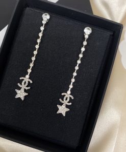 Chanel Cc Drop Earrings