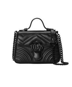 Gucci Marmont Top Handle Bag Black 21Cm 702563 Dtdfv 1000