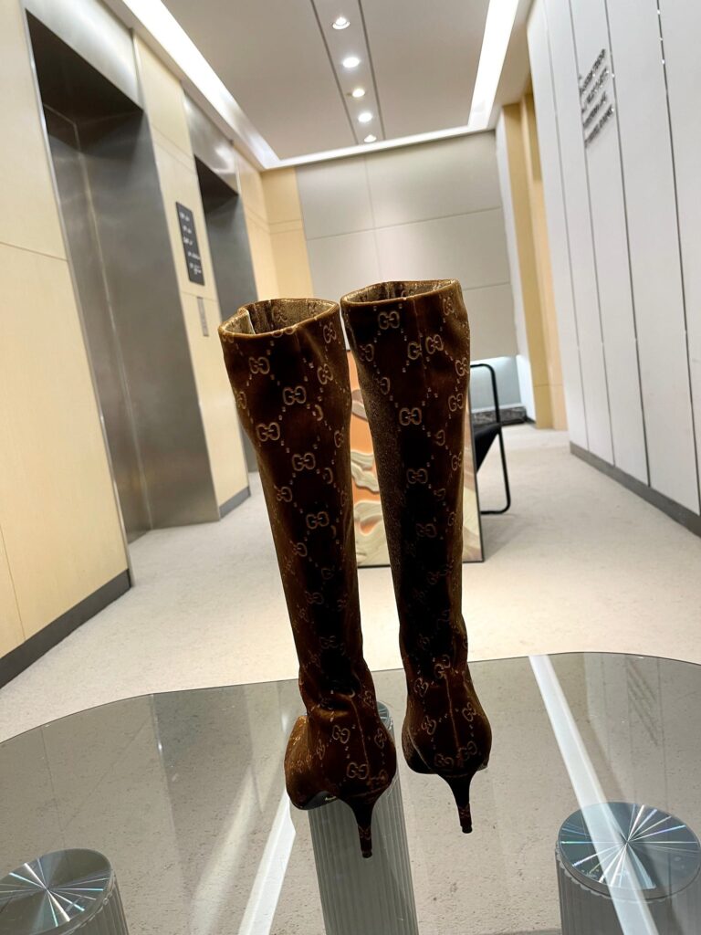 Dior Women'S Gg Knee-High Boot Brown - Image 3