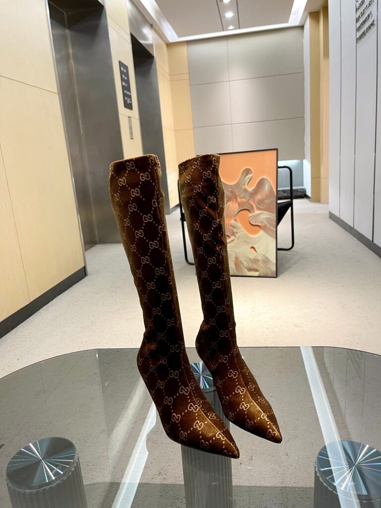 Dior Women'S Gg Knee-High Boot Brown - Image 4