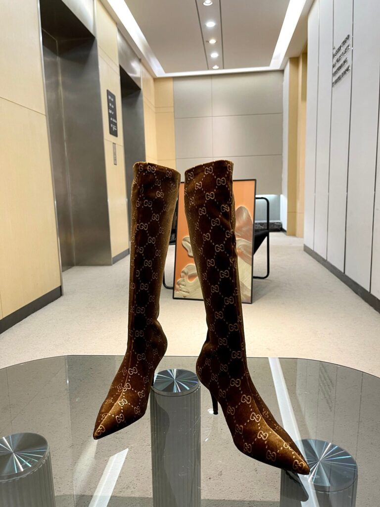 Dior Women'S Gg Knee-High Boot Brown - Image 6