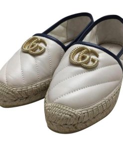 Gucci Women's Leather Espadrille With Double G White 634238