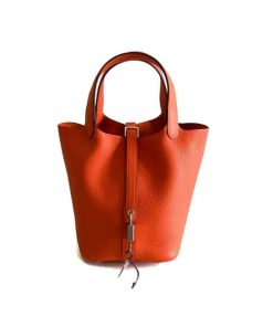 Hermes Picotin Clemence Gold Hardware Orange 22Cm
