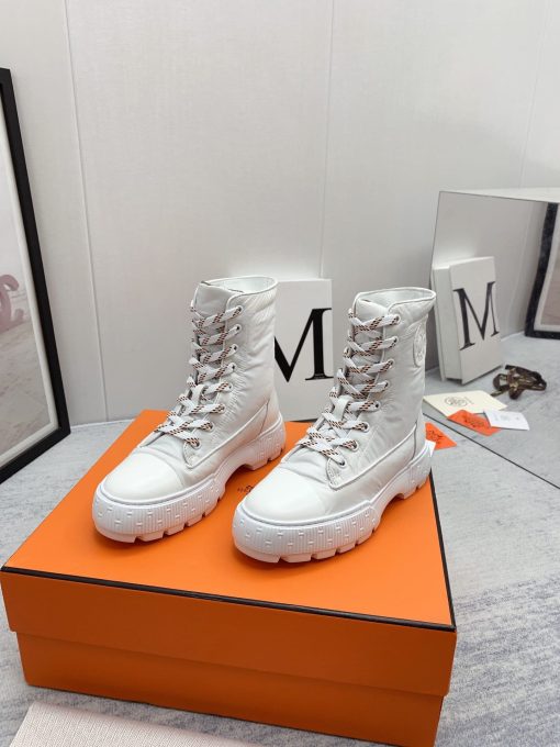 Hermes Fresh Ankle Boots White - Image 6