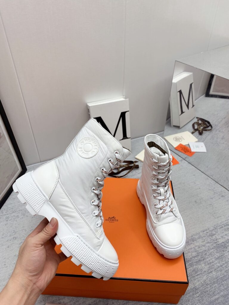 Hermes Fresh Ankle Boots White - Image 4