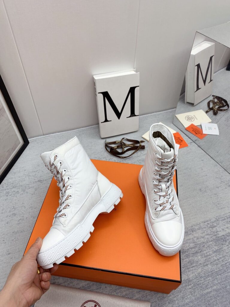 Hermes Fresh Ankle Boots White - Image 5