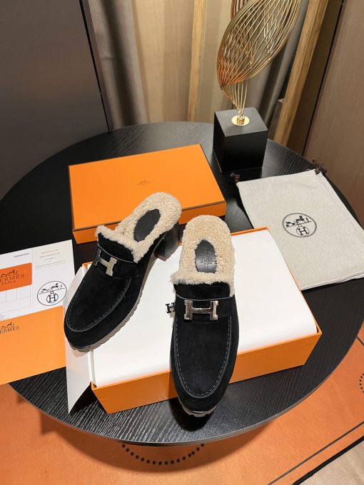 Hermes Flore 60 Mule Black - Image 4