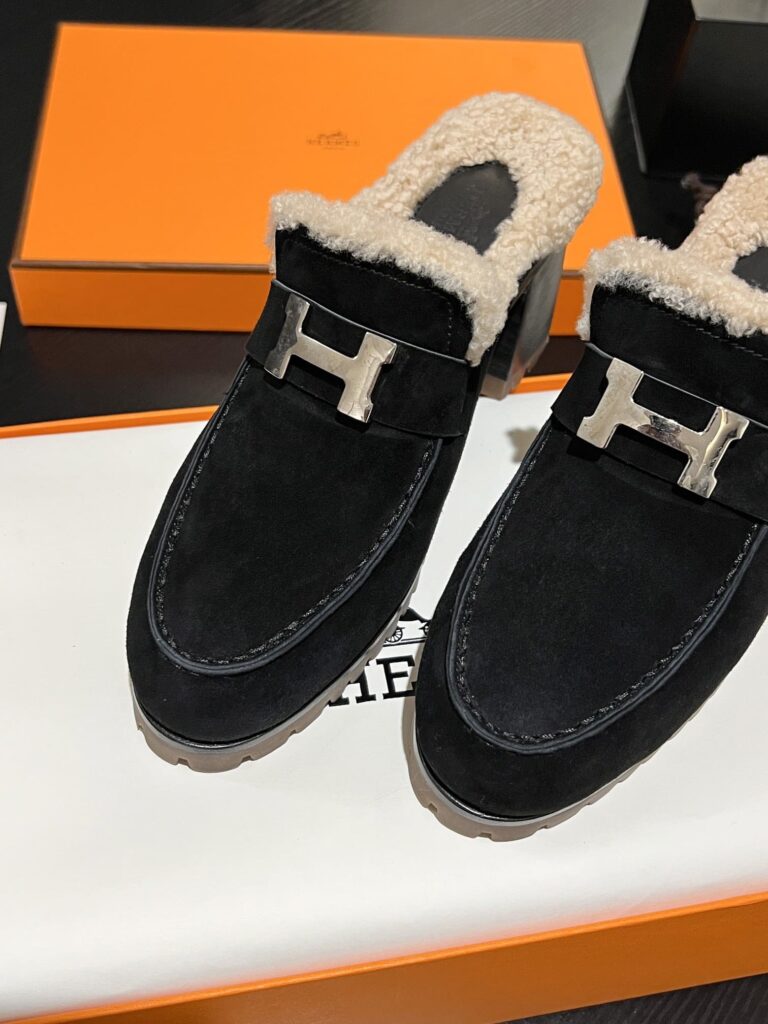 Hermes Flore 60 Mule Black - Image 6