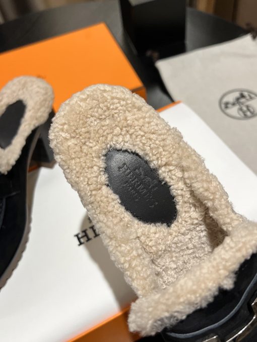 Hermes Flore 60 Mule Black - Image 7