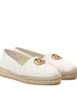 Gucci Leather Espadrille With Double G White 551890 Bko00 1000