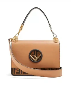 Fendi Ff Logo Bottom Brown Bag 22Cm