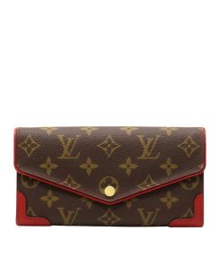Louis Vuitton Monogram Long Wallet Brown And Red 19Cm