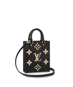 Louis Vuitton Petit Sac Plat 17Cm Black And Beige M57937