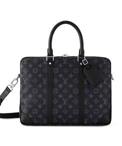 Louis Vuitton Porte Documents Voyage Monogram Black 37Cm M46457