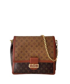 Louis Vuitton Dauphine Bag With Chain Monogram Brown 34Cm