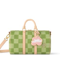 Louis Vuitton Keepall Bandoulière Damier Canvas Green 35Cm N40671