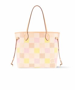Louis Vuitton Neverfull Mm Damier Canvas Peach 31Cm N40668