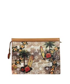 Louis Vuitton Pochette Voyage Mm Floral Multicolor 27Cm