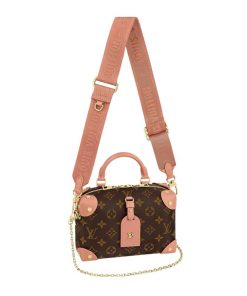 Louis Vuitton Petite Malle Souple Monogram Brown And Pink 20Cm