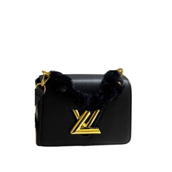 Louis Vuitton Twist Bag With Fur Handle Black 19Cm