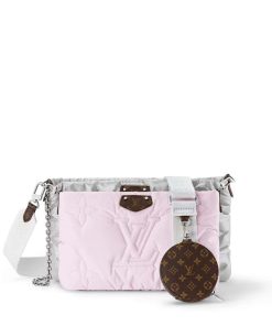 Louis Vuitton Maxi Multi Pochette Accessoires Monogram Pilow Grey And Pink 24Cm M21056
