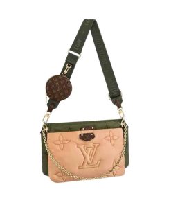 Louis Vuitton Maxi Multi Pochette Accessoires Monogram Pilow Beige And Green 24Cm