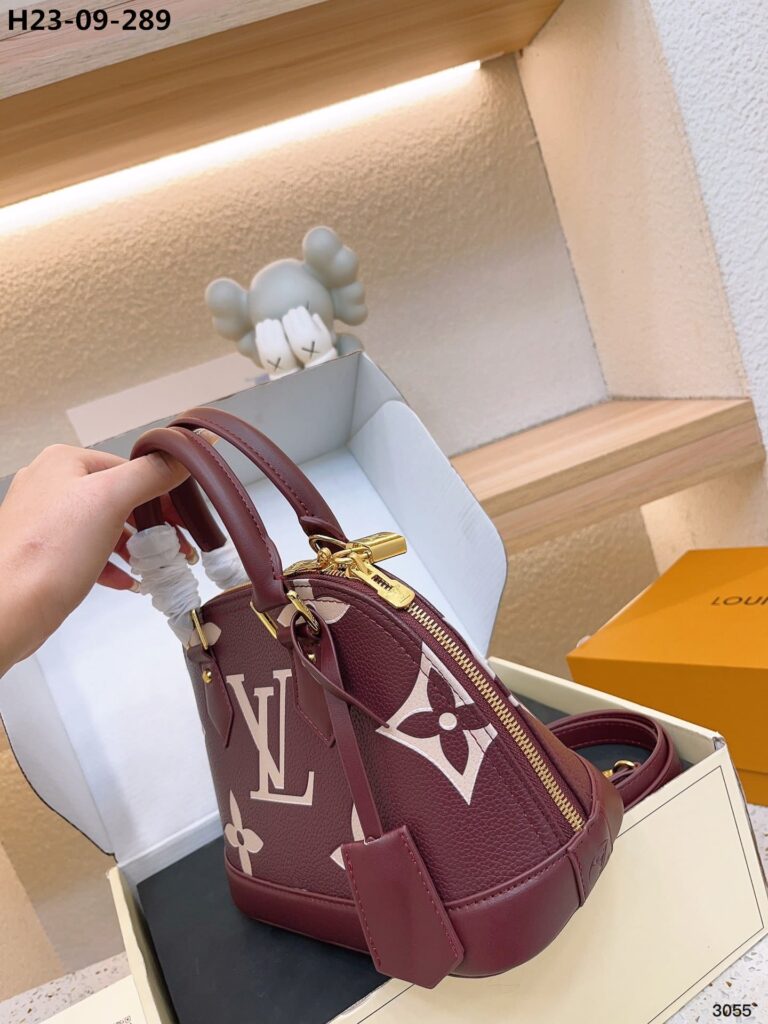 Louis Vuitton Neo Alma Bb Bag Monogram Empreinte Burgundy And White 24Cm - Image 4