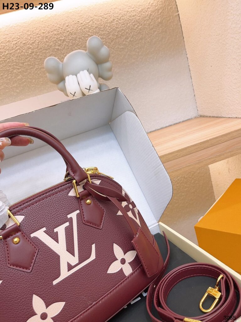 Louis Vuitton Neo Alma Bb Bag Monogram Empreinte Burgundy And White 24Cm - Image 5