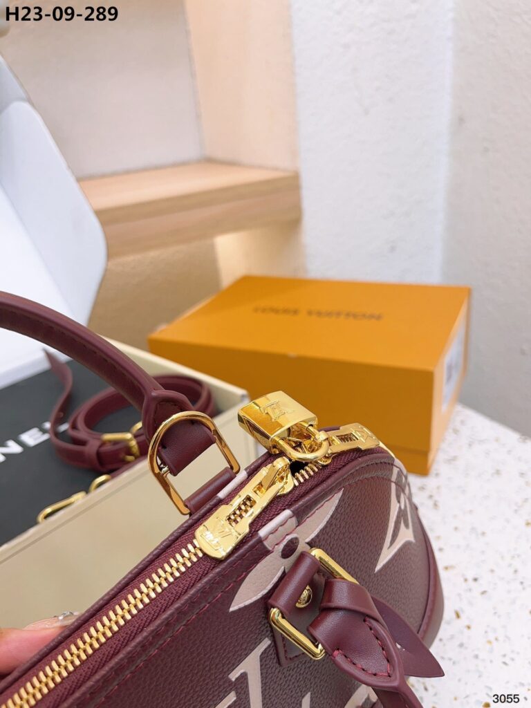 Louis Vuitton Neo Alma Bb Bag Monogram Empreinte Burgundy And White 24Cm - Image 8