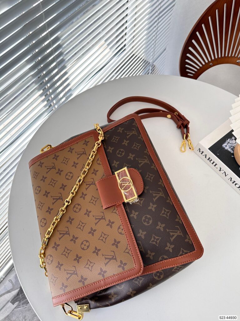 Louis Vuitton Dauphine Bag With Chain Monogram Brown 34Cm - Image 6