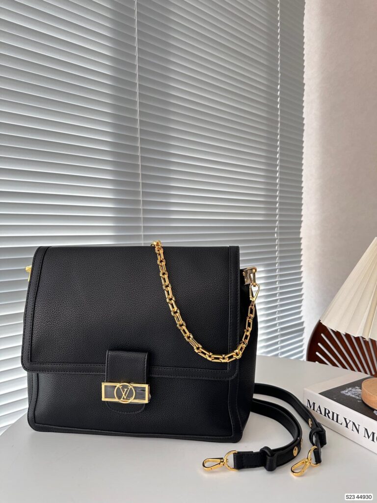Louis Vuitton Dauphine Bag With Chain Black 34Cm - Image 2