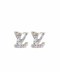 Louis Vuitton Logo Dinamond Earrings
