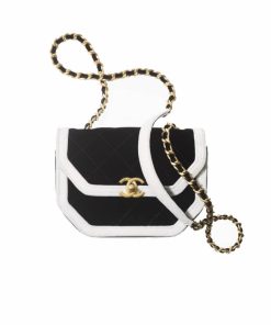 Chanel Mini Velvet Bags Black And White 20Cm