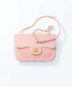 Chanel Velvet Mini Flap Bag Light Pink 18Cm