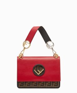 Fendi Kan I F Logo Red Bag 25Cm