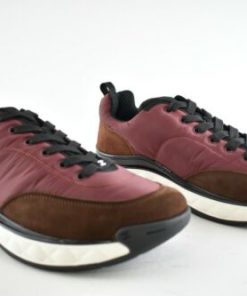 Chanel Cc Logo Lace Up Low Top Trainer Sneaker Dark Pink