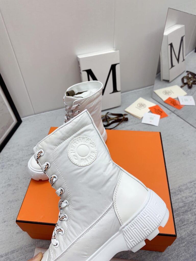 Hermes Fresh Ankle Boots White - Image 2