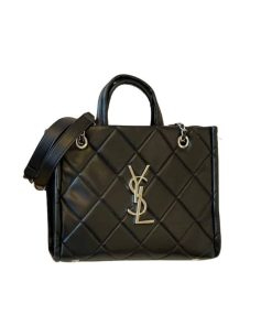 Saint Laurent Leather Tote Bag Black 31Cm